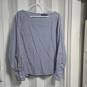 Ralph Lauren Navy and White Striped Shirt